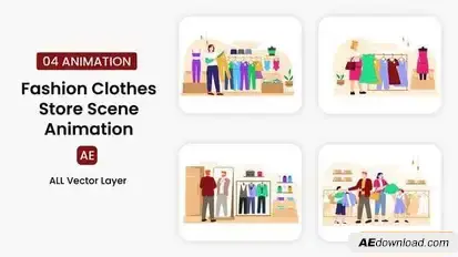 Videohive Fashion Clothes Store Illustration Scene Elements template preview