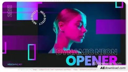 Fashion Neon. Musical Dynamic Opener Video Displays template preview