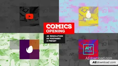 Fast Comics Opening/ Art Intro/ Kids Cartoon Tv Broadcast Intro/ Teens Youtube Channel/ Family Tales Logo Stings template preview