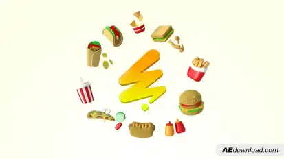 Fast Food 3D Logo Logo Stings template preview