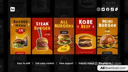 Fast Food Instagram Stories Product Promo template preview