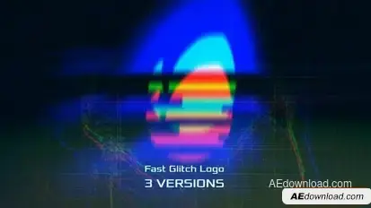 Fast Glitch Logo Logo Stings template preview