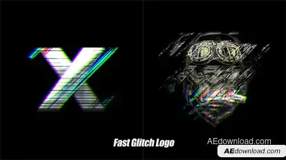 Fast Glitch Logo Reveal Logo Stings template preview