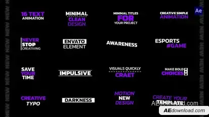 Fast Text Animation - AE Titles template preview