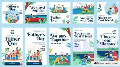Father Day Feed and Stories Instagram Openers template preview