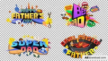 Father’s Day Promo Titles & Elements Titles template preview