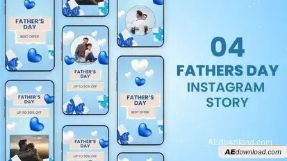 Videohive Fathers Day Instagram Stories 57943259 Video Displays template preview