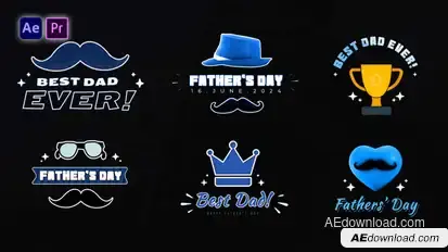Fathers Day Titles Pack Titles template preview