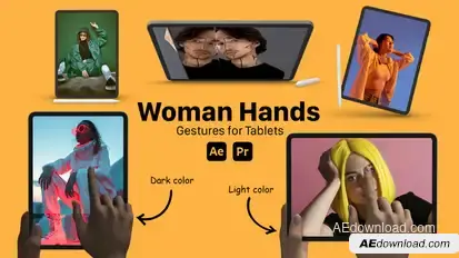 Female Hand Gesture for Tablets Product Promo template preview