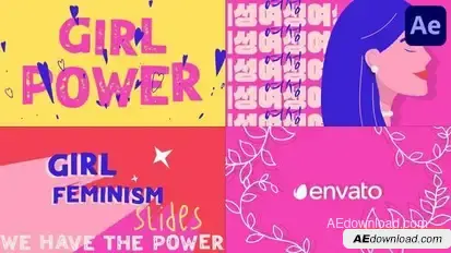 Feminism Typography Scenes for After Effects Openers template preview