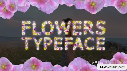 Field Flowers Typeface and Transition Elements template preview
