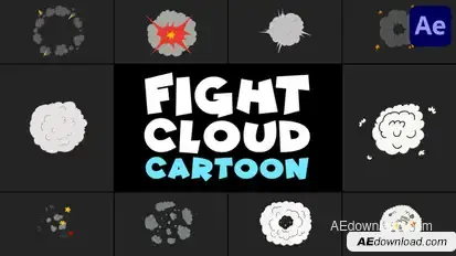 Fight Cloud Cartoon | After Effects Elements template preview