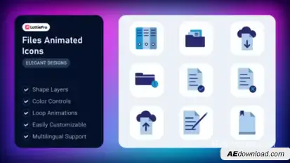 Files Animated Icons Elements template preview