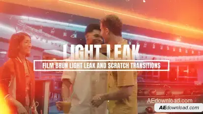 Film Burn Light Leak And Scratch Transitions Elements template preview