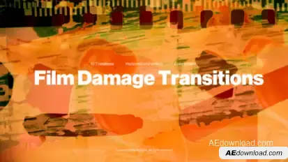 Film Damage Transitions Elements template preview
