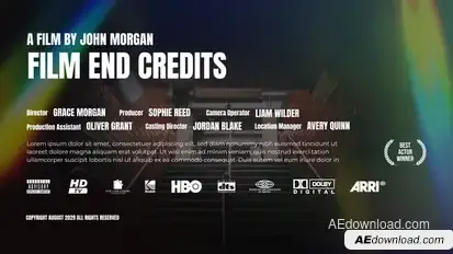 Film End Credits Titles template preview