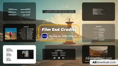 Film End Credits Elements template preview