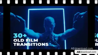 FIlm Old Transitions Elements template preview