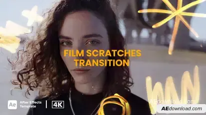 Film Scratches Transition Elements template preview