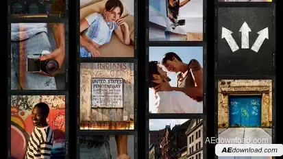 Film Strip Collage Video Template Elements template preview
