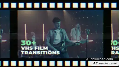 FIlm VHS Transitions Elements template preview