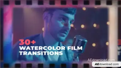 FIlm Watercolor Transitions Elements template preview