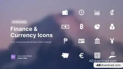 Finance & Currency Icons Elements template preview
