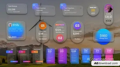 Finance Dashboard Pack — Glass & Solid Versions Logo Stings template preview