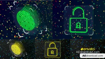 Fingerprint Logo Reveal – Digital Scan Animation, Cyber Lock Transition and Glitch Identity Intro Logo Stings template preview