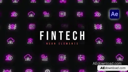 Fintech Neon Elements Elements template preview