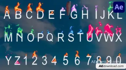 Fire Alphabet Font | After Effects Titles template preview