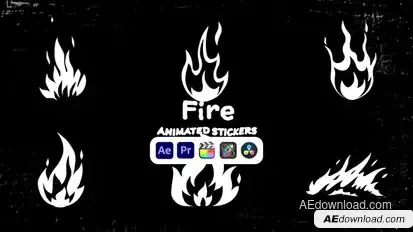 Fire Animated Stickers Elements template preview