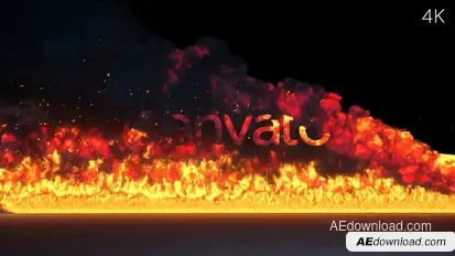 Fire Burning Logo Reveal Logo Stings template preview