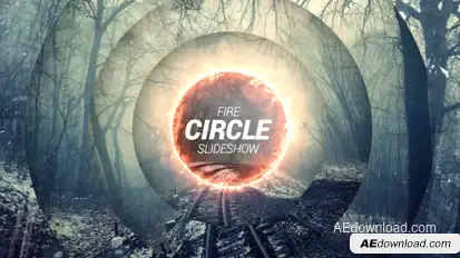 Fire Circle Slideshow Video Displays template preview