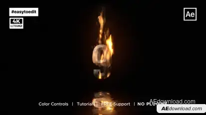 Fire Countdown Elements template preview