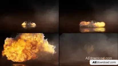 Fire Explosion Flame Sparks Logo Opener Logo Stings template preview