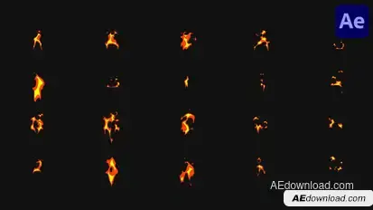 Fire Font Constructor for After Effects Elements template preview