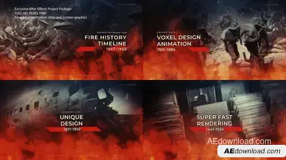 Fire History Timeline Video Displays template preview