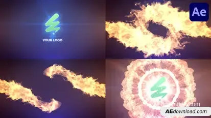 Fire Twist Logo Reveal for After Effects Logo Stings template preview