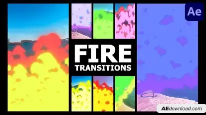 Fire Vertical Transitions | After Effects Elements template preview
