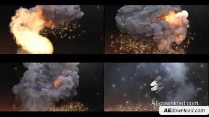 Fireball Explosion | Fire Smoke Sparks Logo Reveal Logo Stings template preview