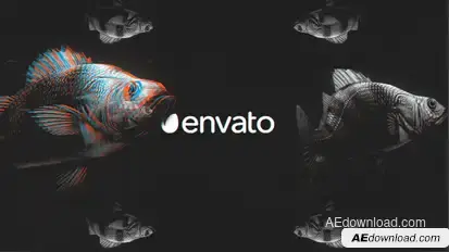 Fish Glitch Logo Reveal Logo Stings template preview