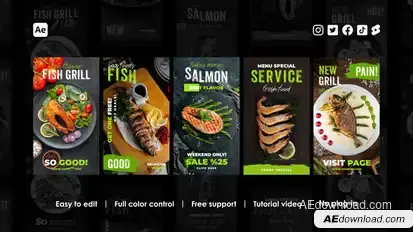 Fish Instagram Stories Product Promo template preview
