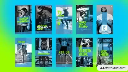Fitness Instagram Stories broadcast-packages template preview