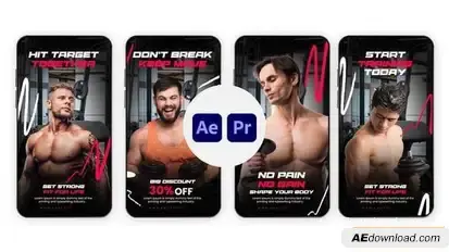 Videohive Fitness Instagram Story Elements template preview
