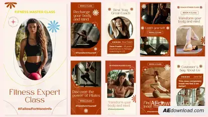 Fitness Pilates Sports Instagram Stories Openers template preview