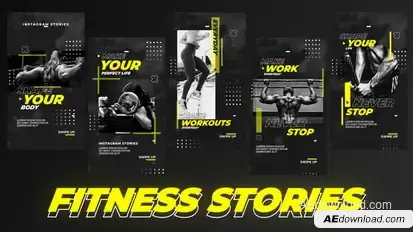 Fitness Stories Elements template preview