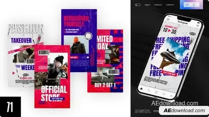 Flamboyant Fashion Stories Video Displays template preview
