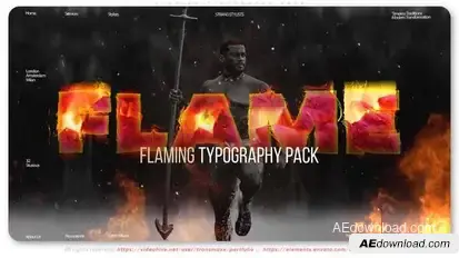 Flaming Typography Pack Titles template preview