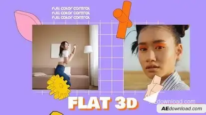Flat 3D Pop Intro Openers template preview